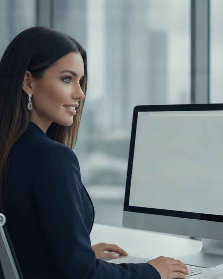 Zaia at her desk, working in the ZAIA CRM
